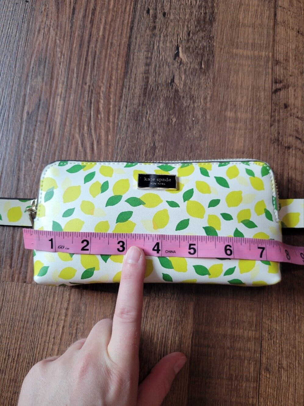 Kate Spade NY Zip Top Yellow Lemon Print Leather Belt Bag - Picture 11 of 12